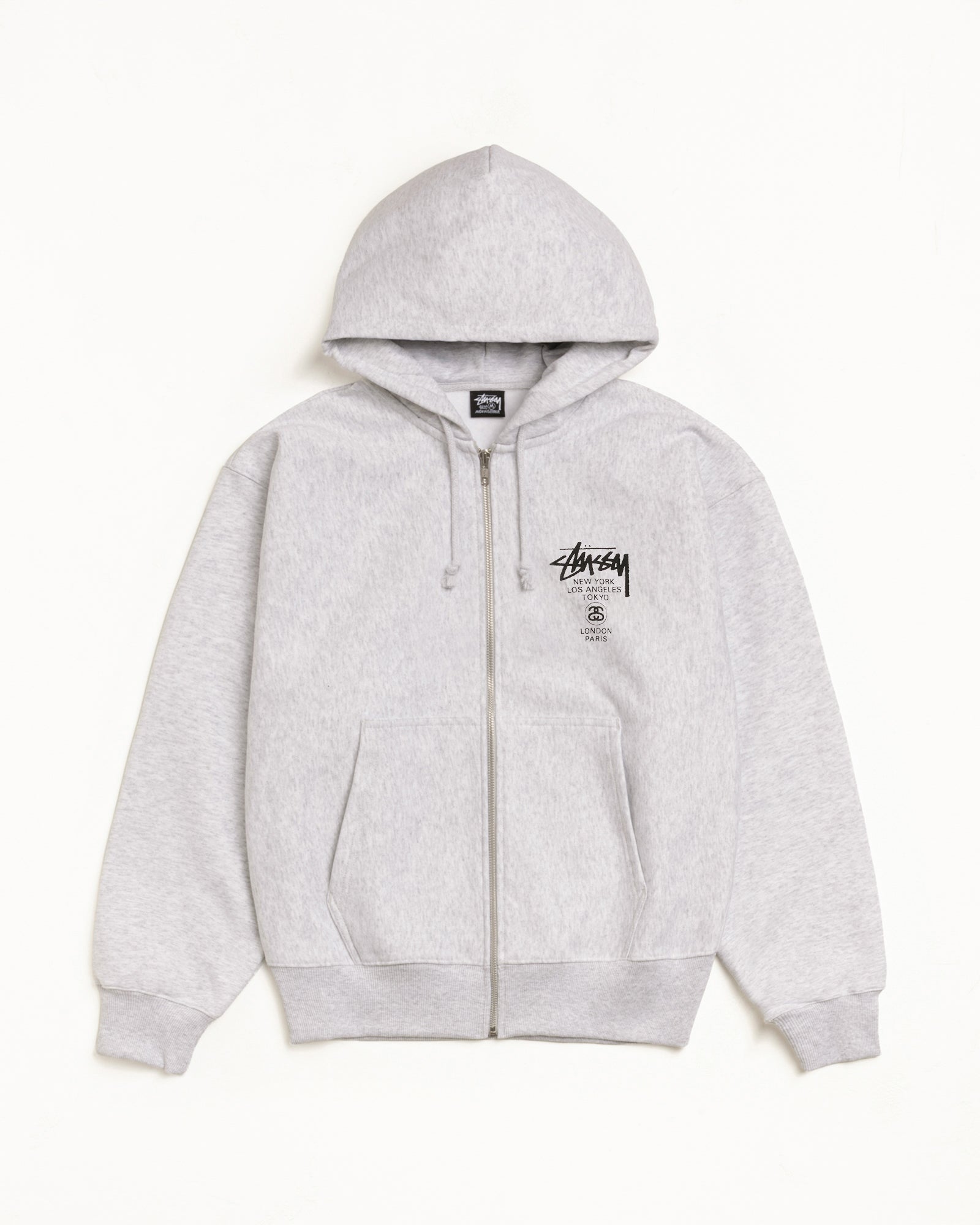 World Tour Zip Hoodie – Ash Heather | Sweats | Stüssy Japan