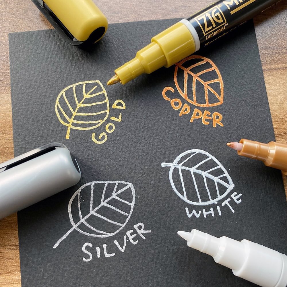 ZIG Cartoonist MANGAKA OPAQUE LINER 4V（オペークライナー4色セット