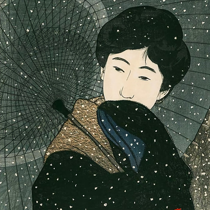 伊東深水 / 夜の雪 | 壁紙ギャラリー KAGIROHI