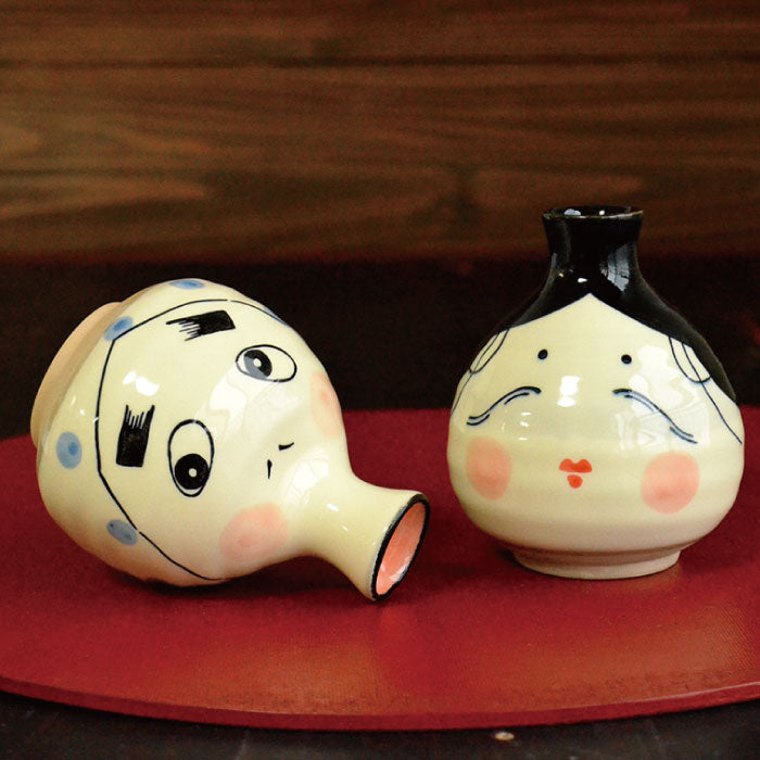 おかめ・ひょっとこ 徳利 2合 徳利 和風 面白い 日本製 美濃焼 2合徳利