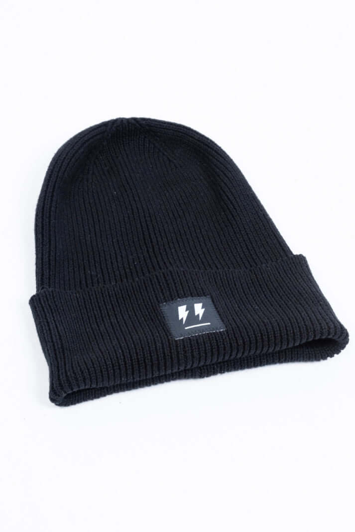 Zap Face Black Label Men's Beanie | Kapow Meggings