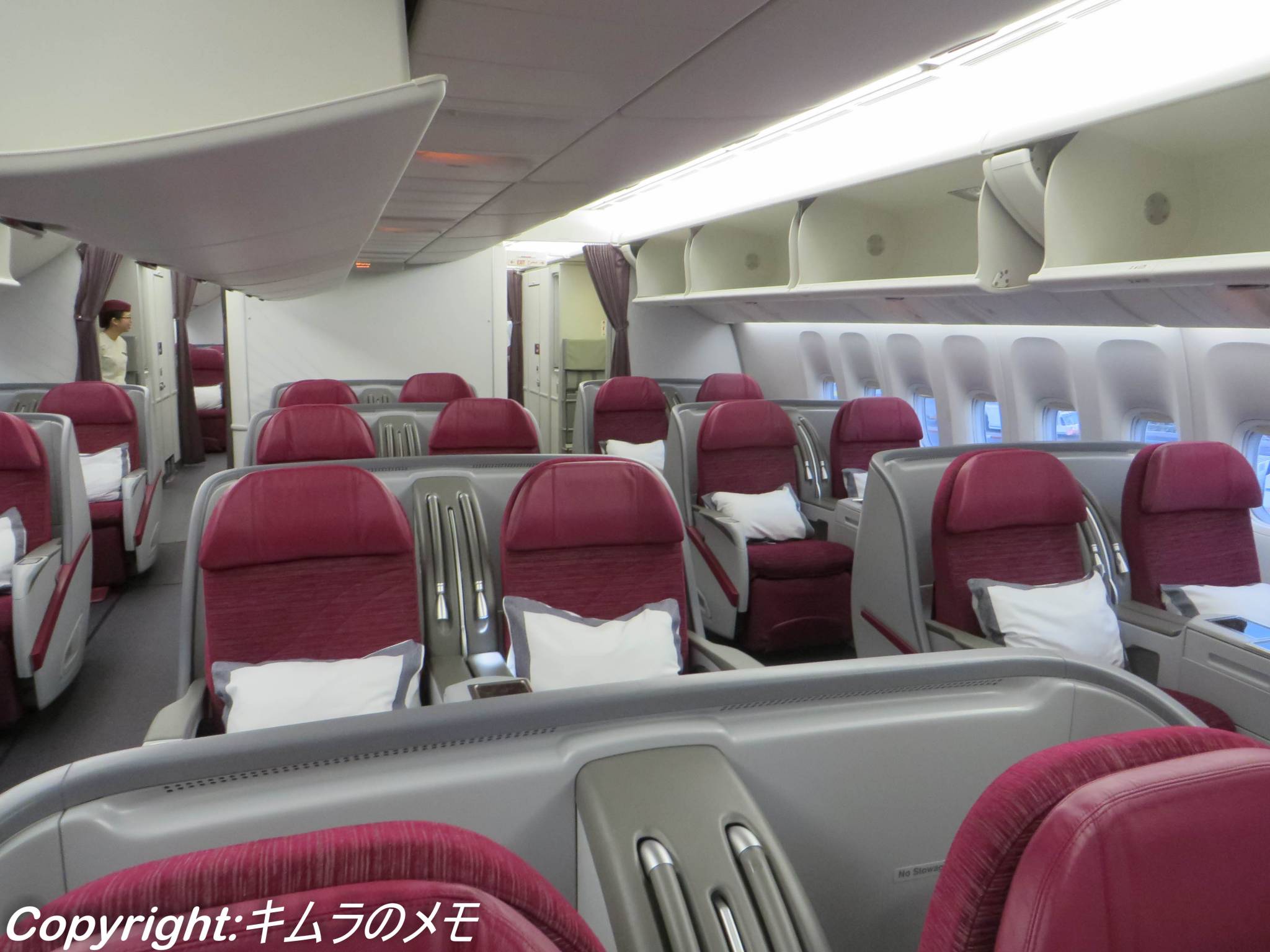 カタール航空ビジネスクラス クウェート～ドーハ 1073便 B773 (2017/01