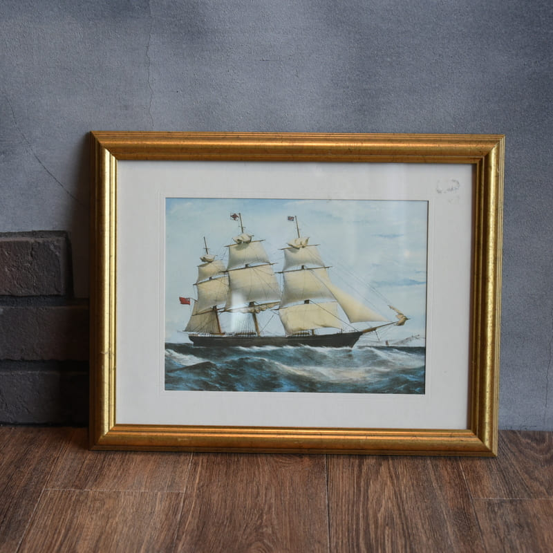 船 絵画 ※額付き /SC-07 – 神戸アンティークウェアハウス