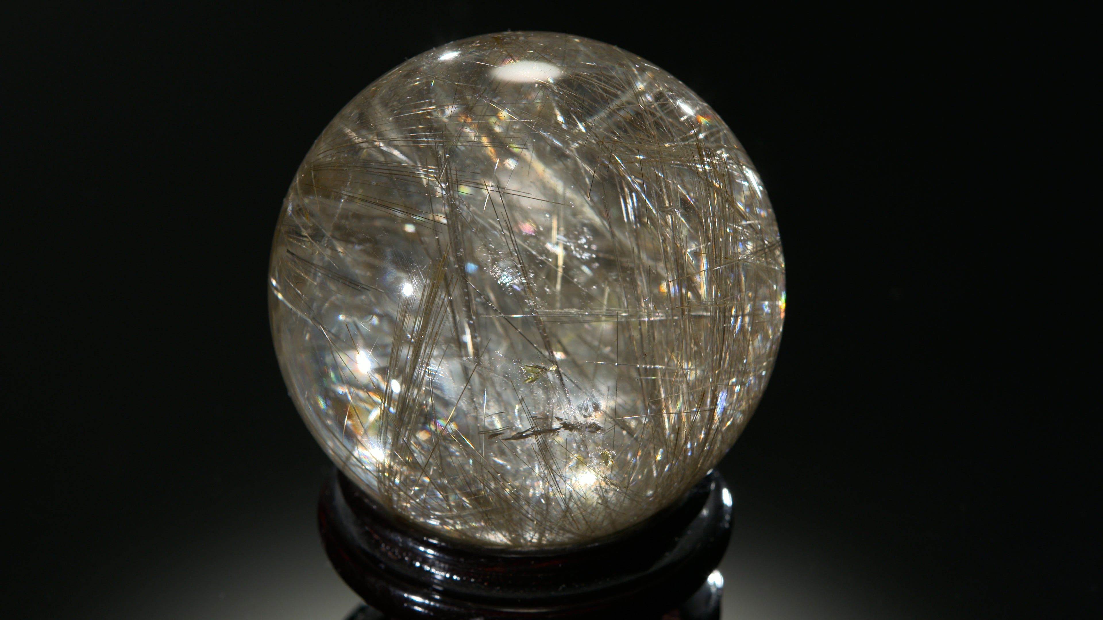 希少85mm】シルバールチルクォーツ 丸玉 スフィア 844g 天然石 | Kou