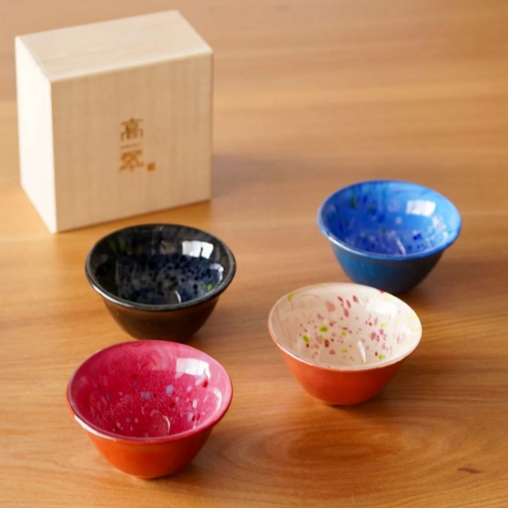 江戸硝子 うるし花さかずき – 漆器 高翆