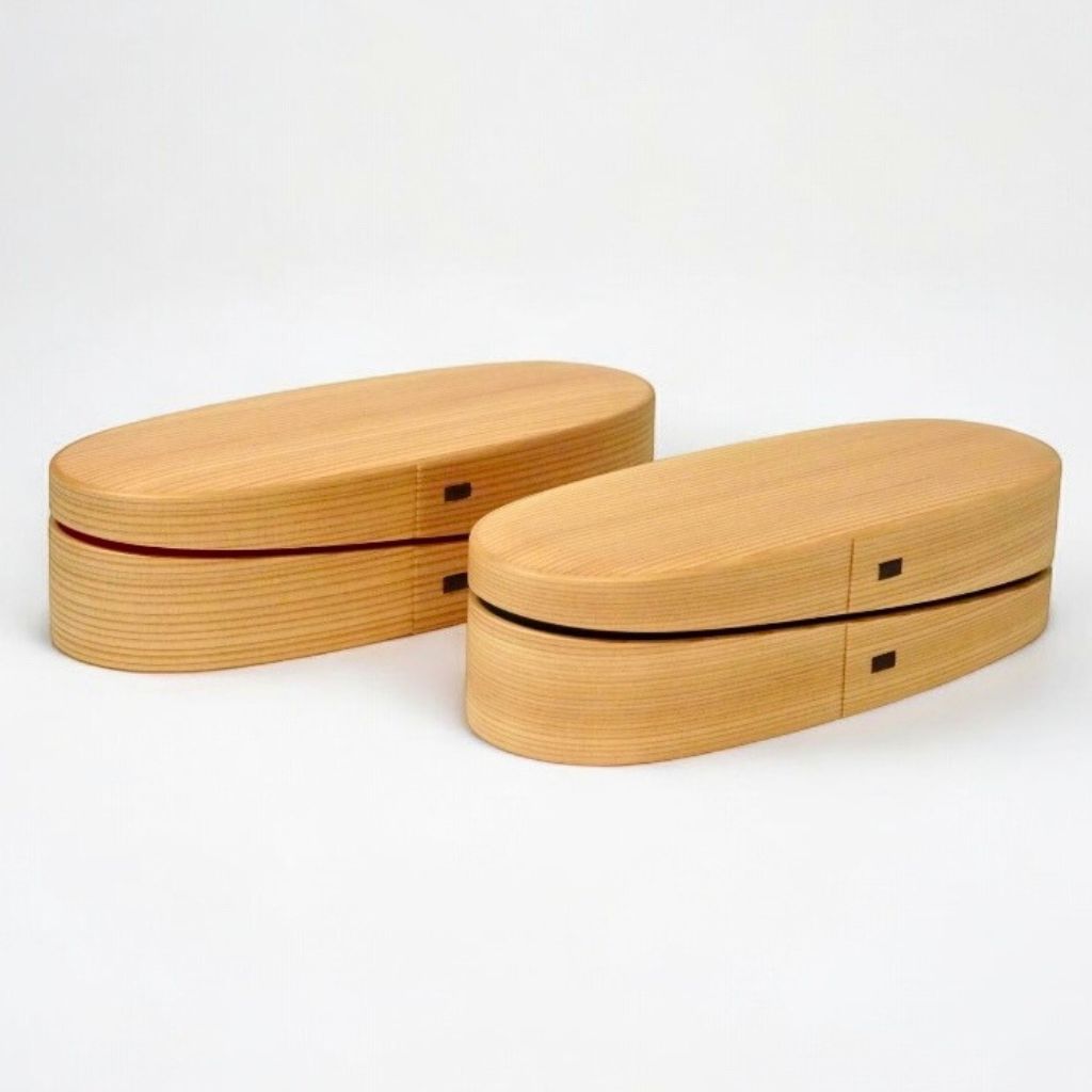 大館 曲げわっぱ 軌（MICHI）黒・朱 – 漆器 高翆