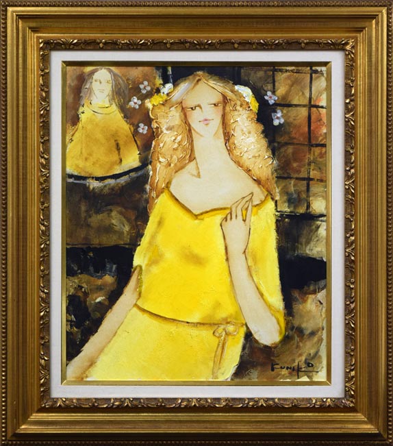 松任谷國子「春近し」油絵・F8号 絵画買取・販売の小竹美術