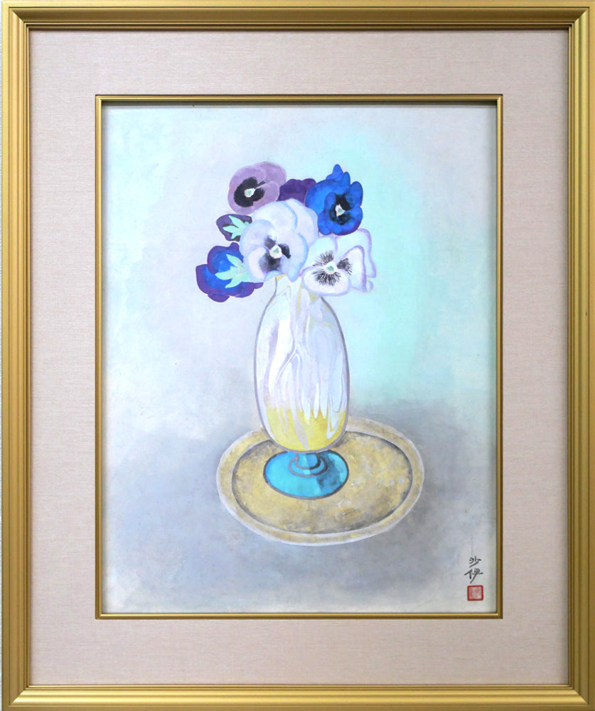 森田沙伊「瓶花」日本画・10号 絵画買取・販売の小竹美術