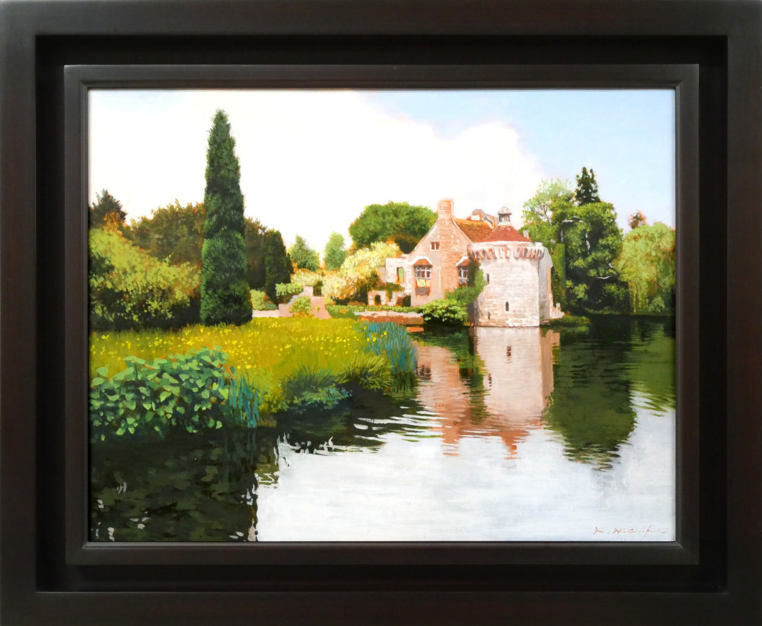 西房浩二「キャッスルガーデン（イギリス）」油絵・F6号 絵画買取