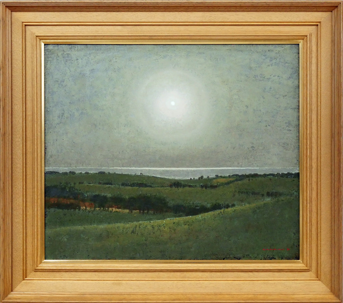 越智紀久張「日輪（厚田風景）」油絵・F10号 絵画買取・販売の小竹美術