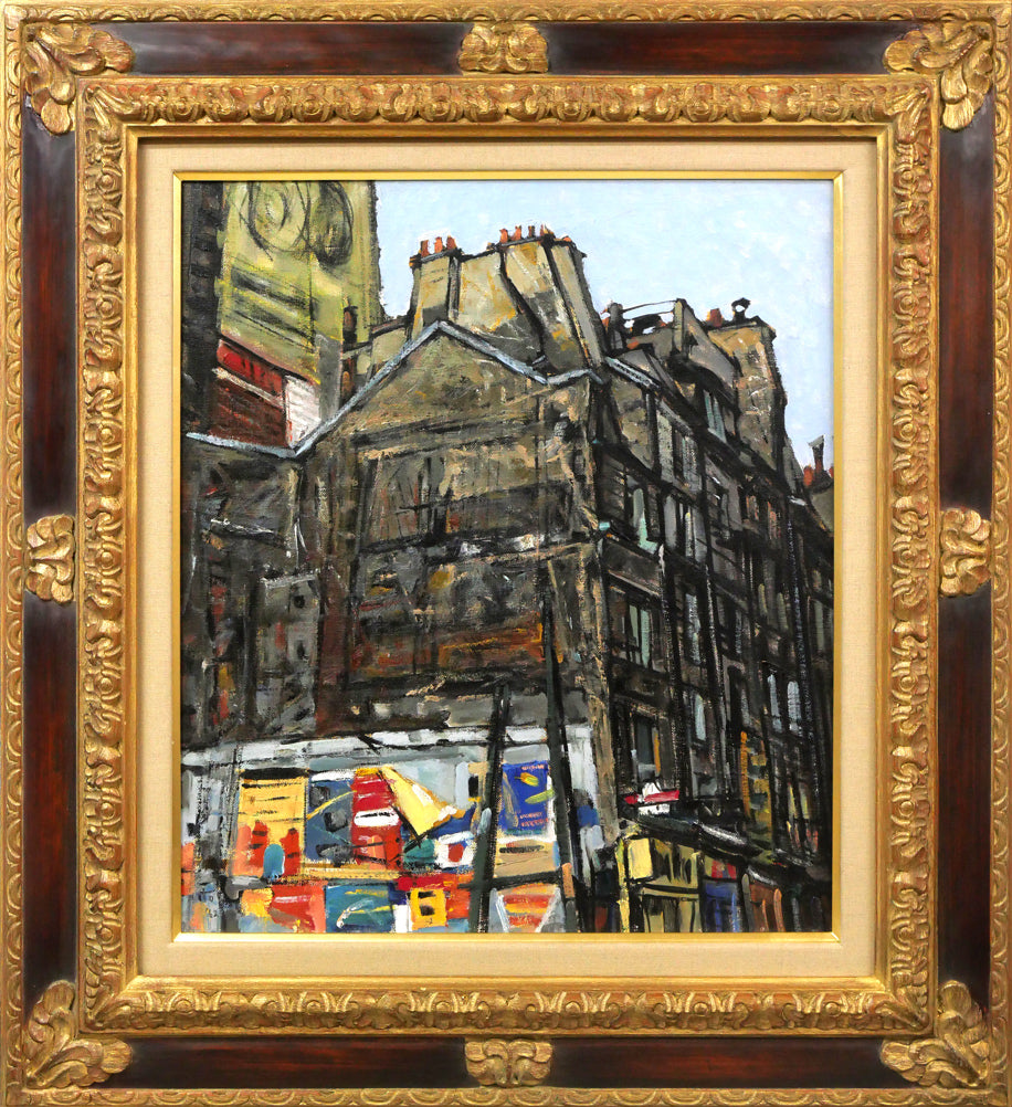 伊藤正「パリの家」油絵・F10号 絵画買取・販売の小竹美術