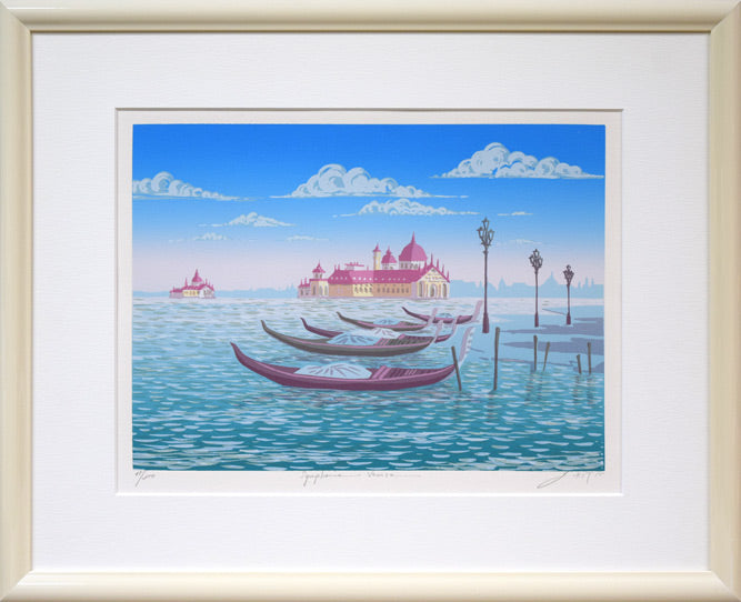 北吉晃「シンフォニー・ベニス」シルクスクリーン版画 絵画買取・販売