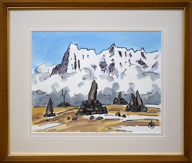 坂本直行「ナムン・バンヂャン風景（ヒマラヤ）」水彩画・6号 絵画買取