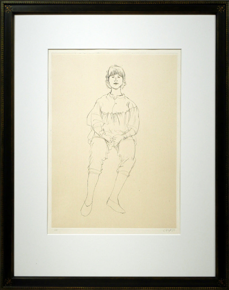 佐藤忠良「正面向きに座る少女（版画集「10人の女たち」より）」ドライ