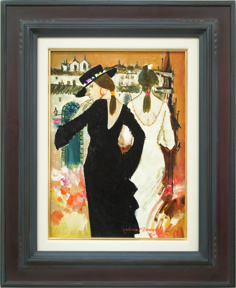 園田郁夫「スペイン紀行」油絵・F4号 絵画買取・販売の小竹美術