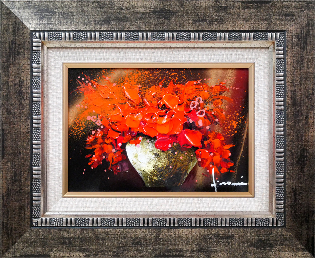 立川広己「紅花」油絵・SM 絵画買取・販売の小竹美術