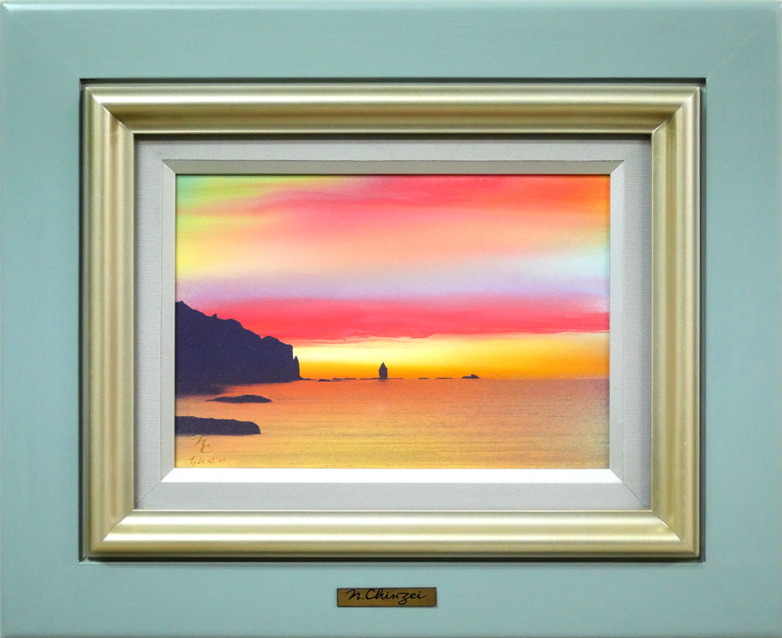 鎮西直秀「瑞雲 神威岬図（積丹）」油絵・SM 絵画買取・販売の小竹美術