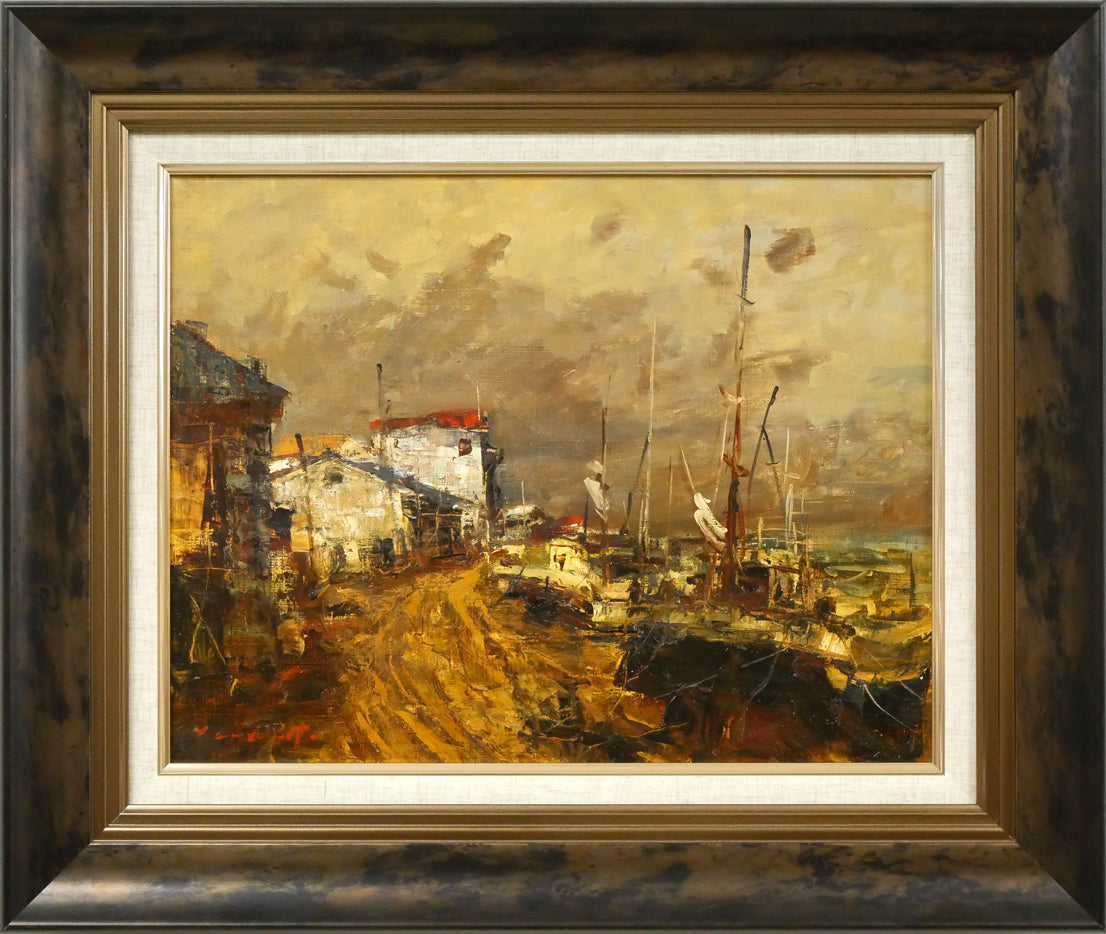 山本巌「午後の房総風景」油絵・F6号 絵画買取・販売の小竹美術