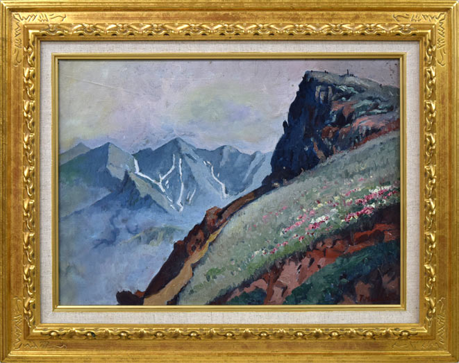 村田丹下「大雪山黒岳」油絵・P8号 絵画買取・販売の小竹美術