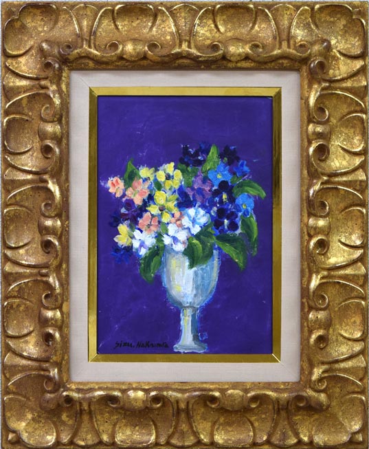 中村静子「花」油絵・SM 絵画買取・販売の小竹美術
