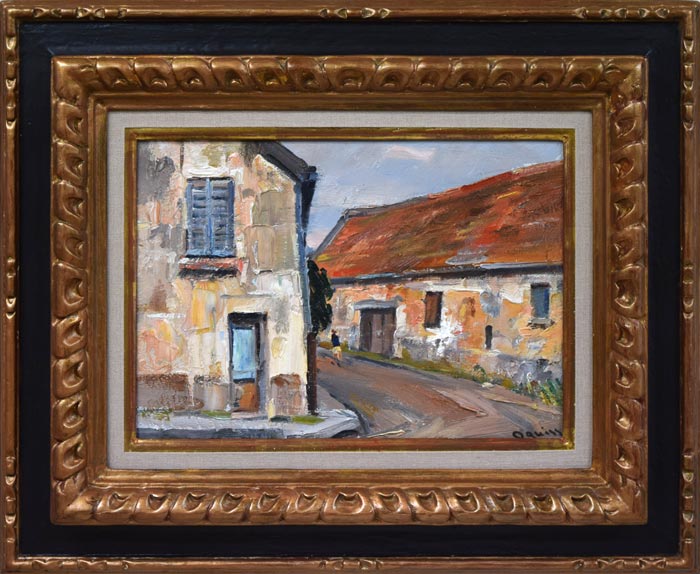 荻須高徳「イルドフランスの農場」油絵・F4号 絵画買取・販売の小竹美術