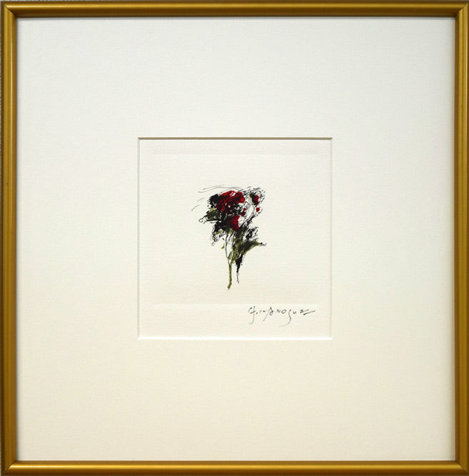 彼末宏「ばら」リトグラフ 絵画買取・販売の小竹美術