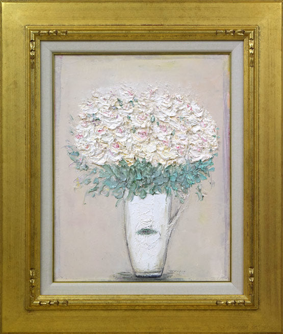 片山弘明「薔薇」油絵・F6号 絵画買取・販売の小竹美術