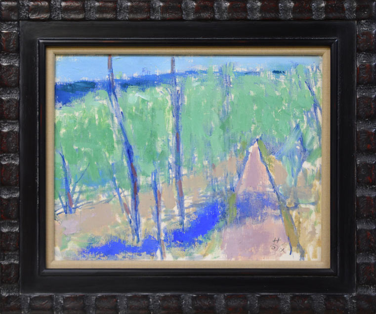 今田敬一「新緑」油絵・F6号 絵画買取・販売の小竹美術