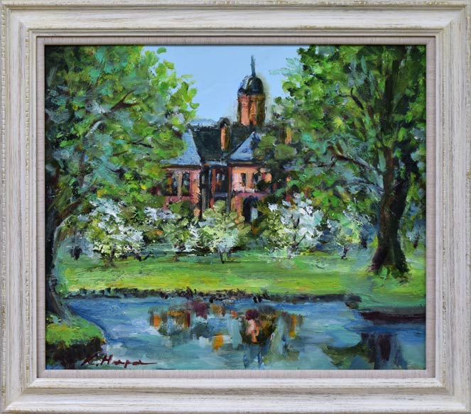 原賢司「北海道庁」油絵・F10号 絵画買取・販売の小竹美術