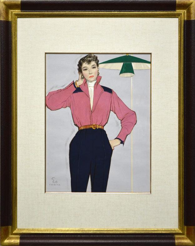 岩田専太郎 絵画 美人画 女性画 水彩画 アート 岩田専太郎「婦人