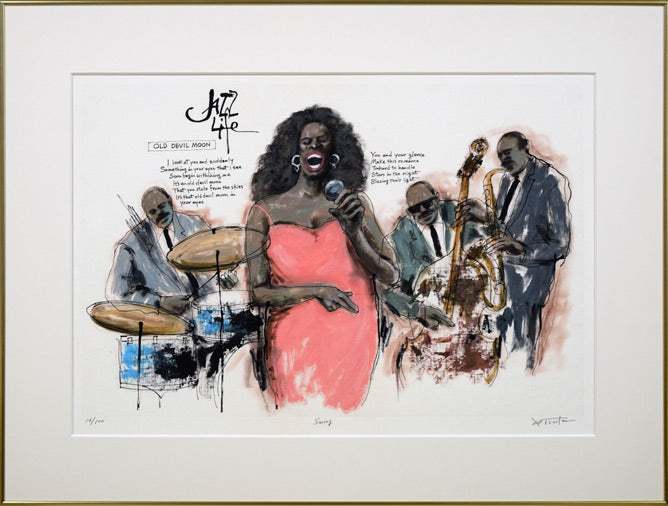 津田耕「Swing」ジグレー版画 絵画買取・販売の小竹美術