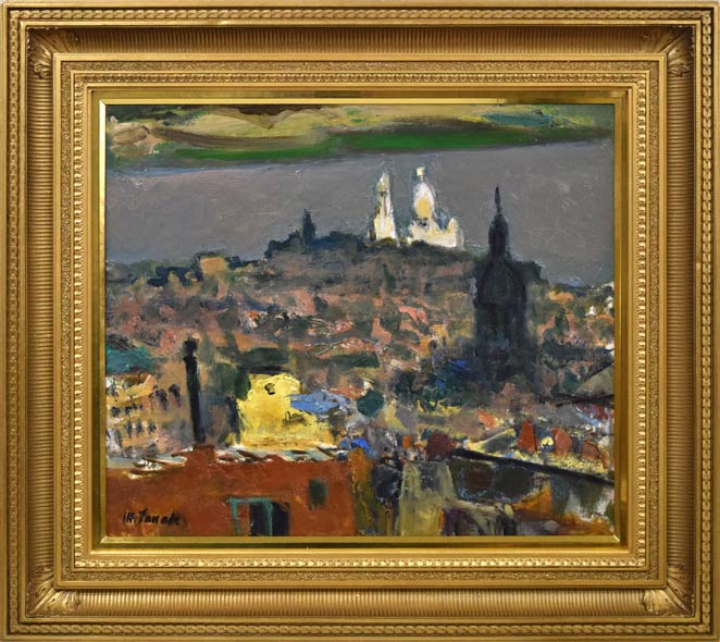 田辺三重松「サクレクール眺望（パリ）」油絵・F10号 絵画買取・販売の