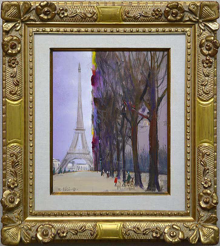 田中亜木男「早春パリ」油絵・F3号 絵画買取・販売の小竹美術