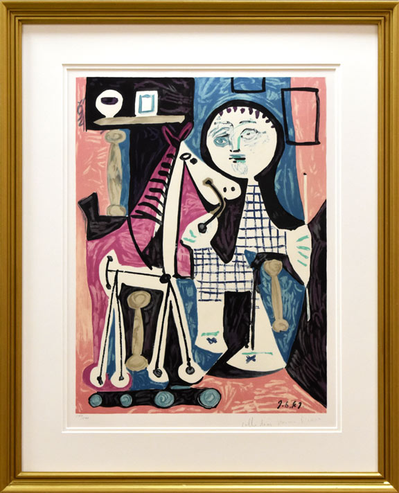 パブロ ピカソ（Pablo PICASSO）「クロードの木馬」リトグラフ 絵画
