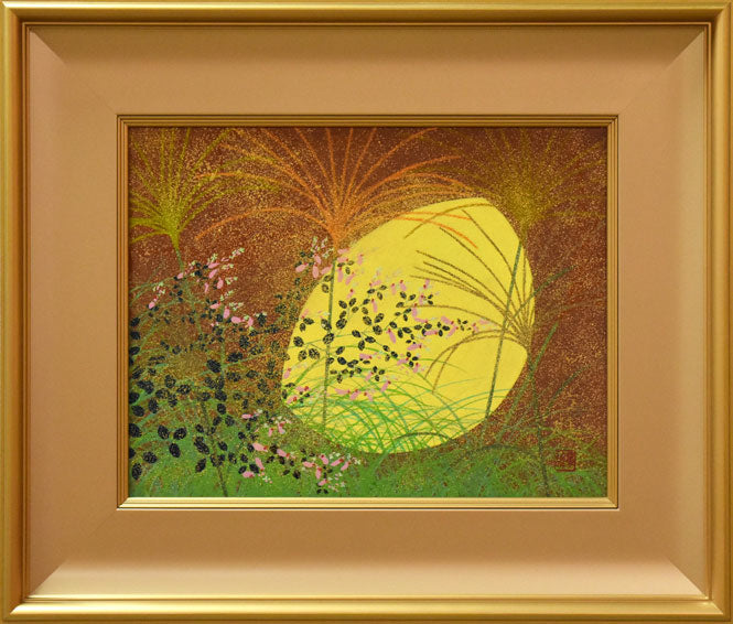 絵画インテリア 額付(青緑＋金色の枠) 油絵 uF6-050220 かわいい子犬 絵画