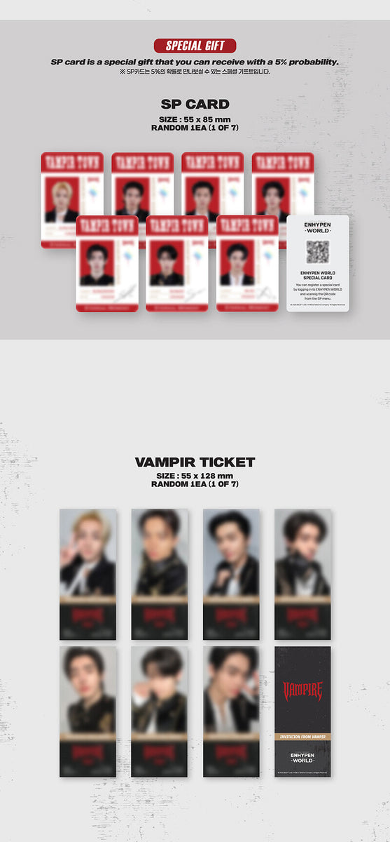 ENHYPEN WORLD COUPON CARD COLLECTION [VAMPIRE BASIC ver.] – KPOP