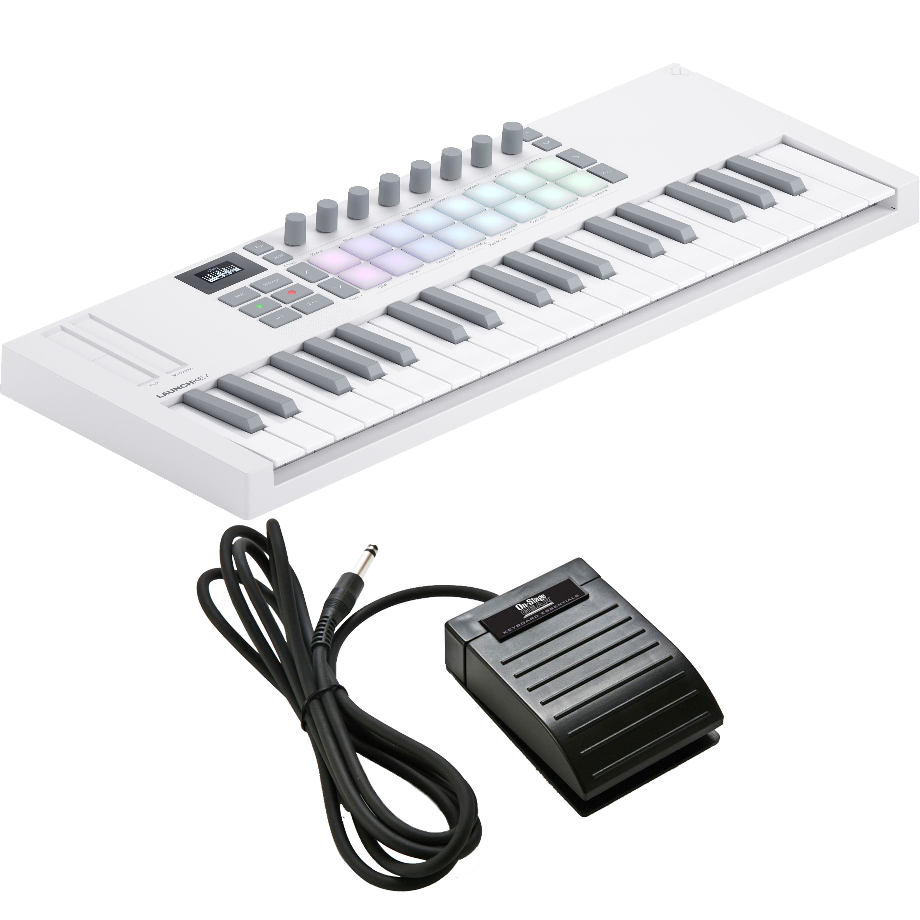Novation Launchkey Mini 37 Mk4 Keyboard Controller - White PEDAL