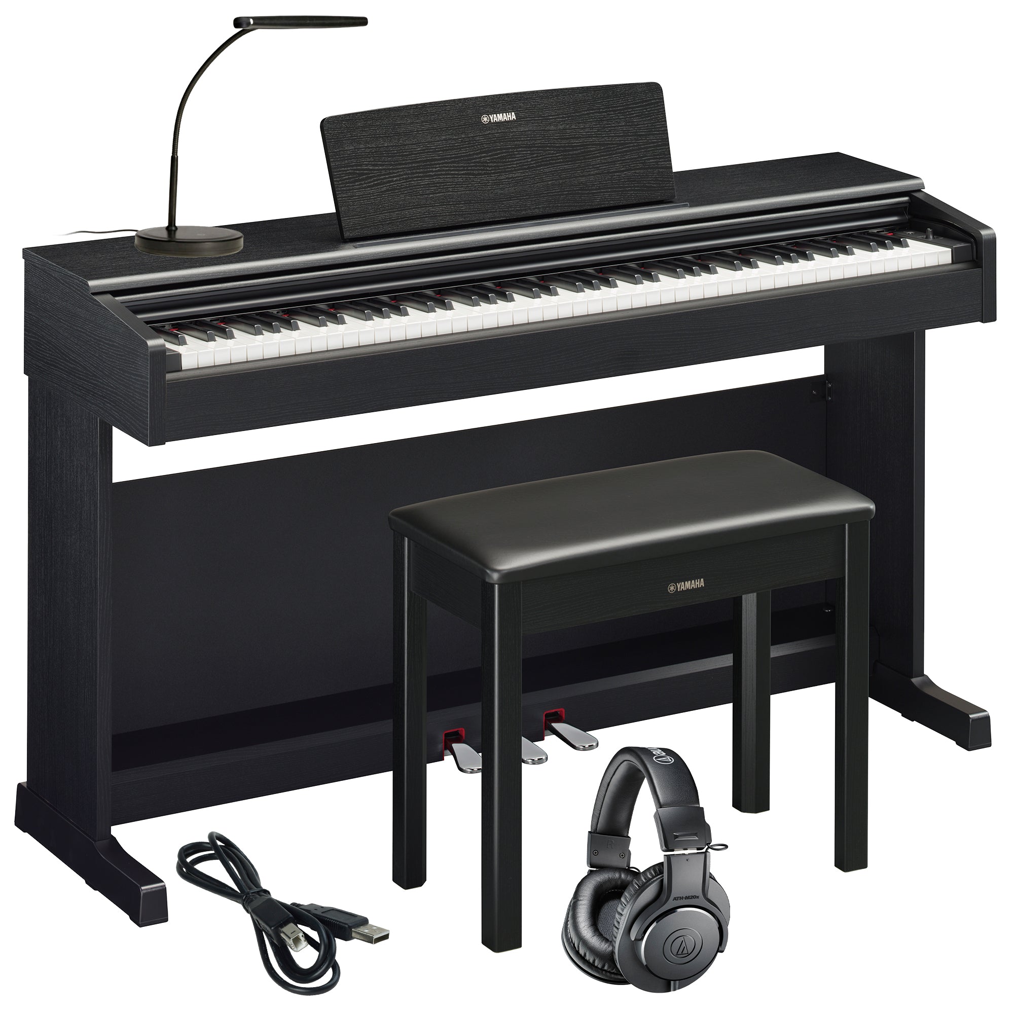 Yamaha Arius YDP-145 Digital Piano - Black COMPLETE HOME BUNDLE