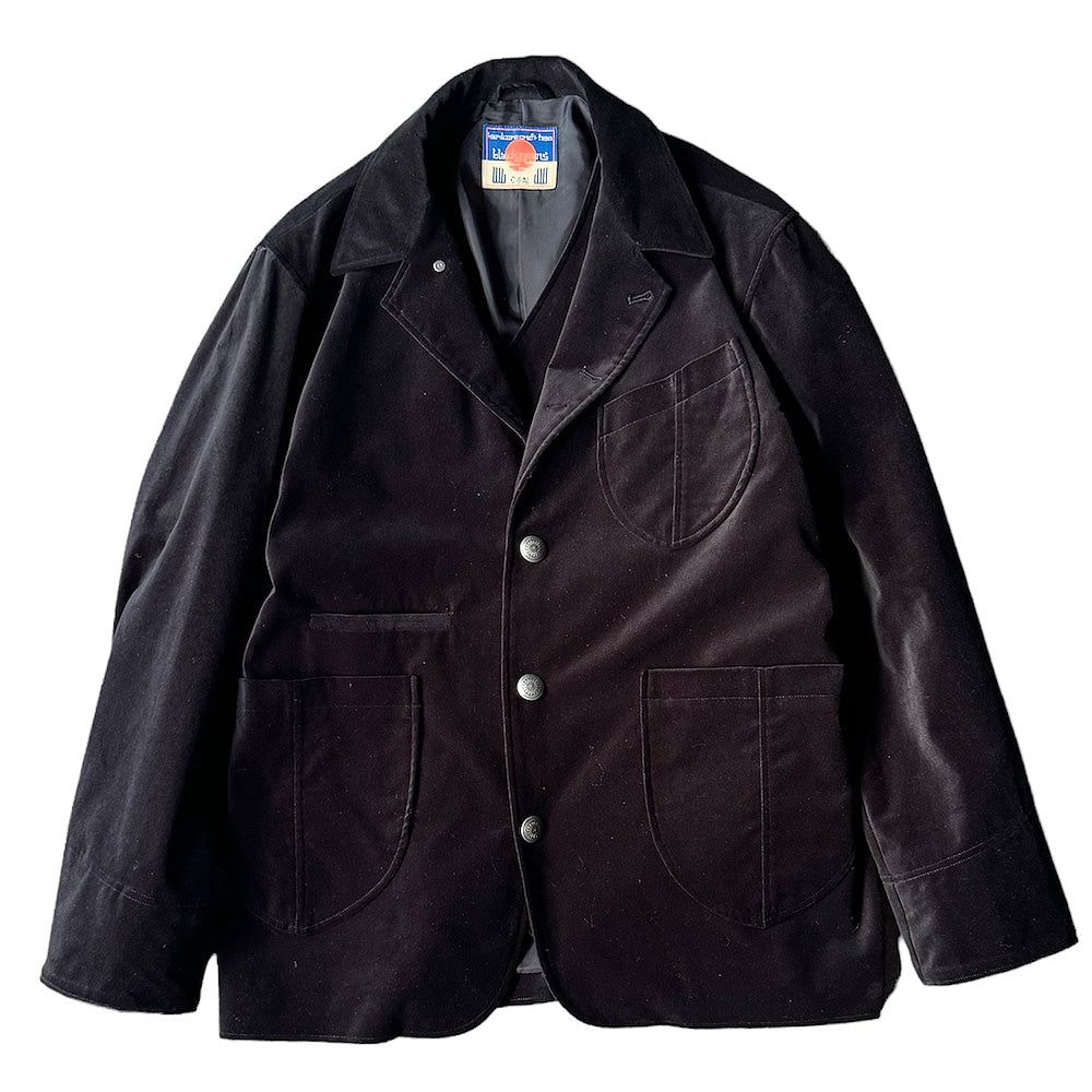 blackmeans レイヤードベスト付き ベロアジャケット 945-78TJ384-1