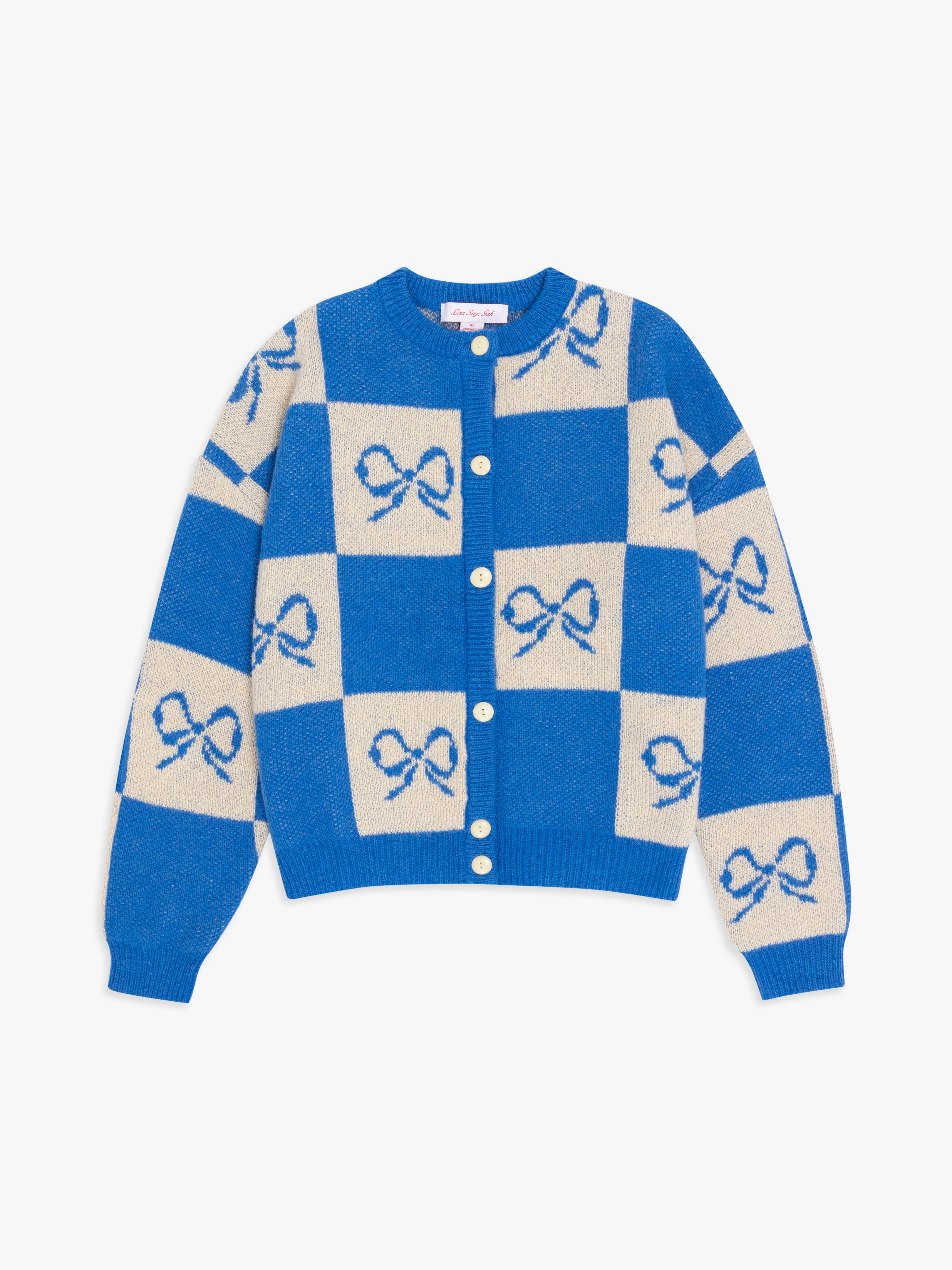 Lauda Cardi - Navy Bow Check – Lisa Says Gah