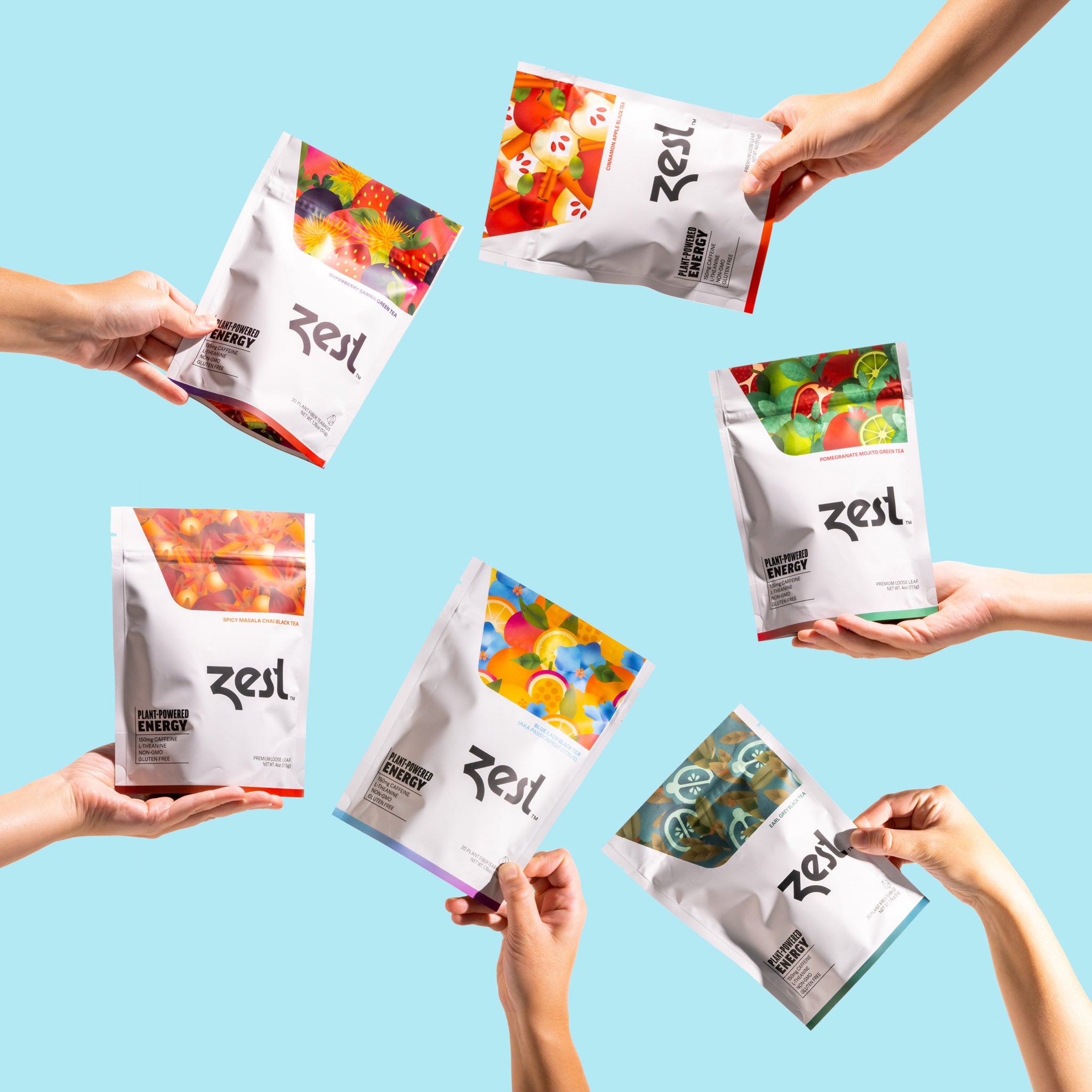 Zest Sampler Pack Plant-Powered Energy - High Caffeine Mega