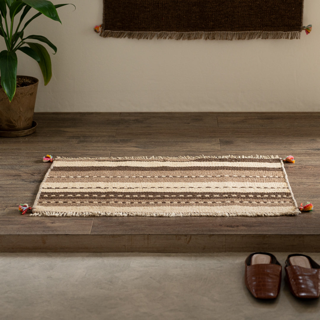 ペルシャ手織キリム ウール 玄関マット バクティアリ 50×80cm