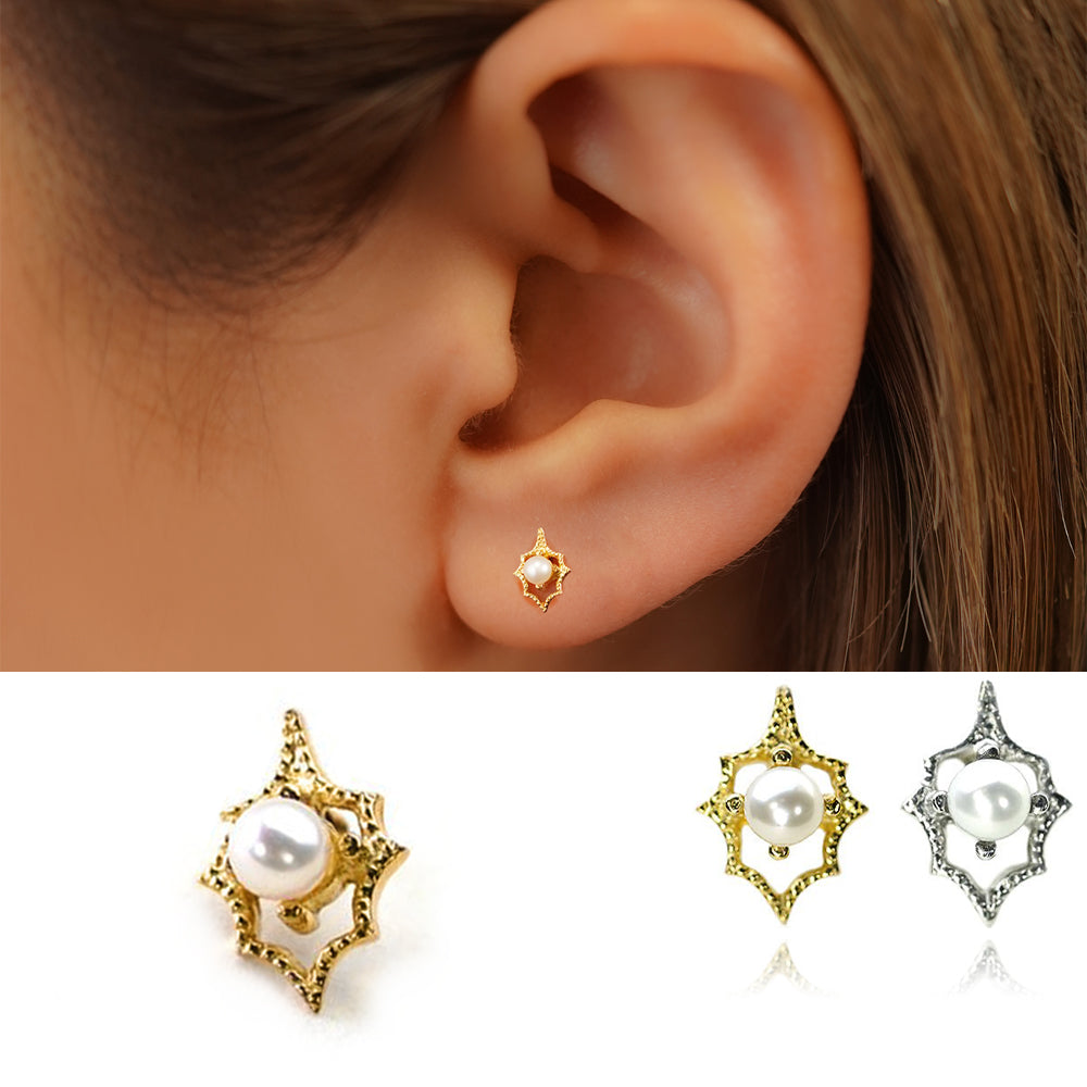 シードパール ボディピアス│アウターコンク・ヘリックスに天然淡水