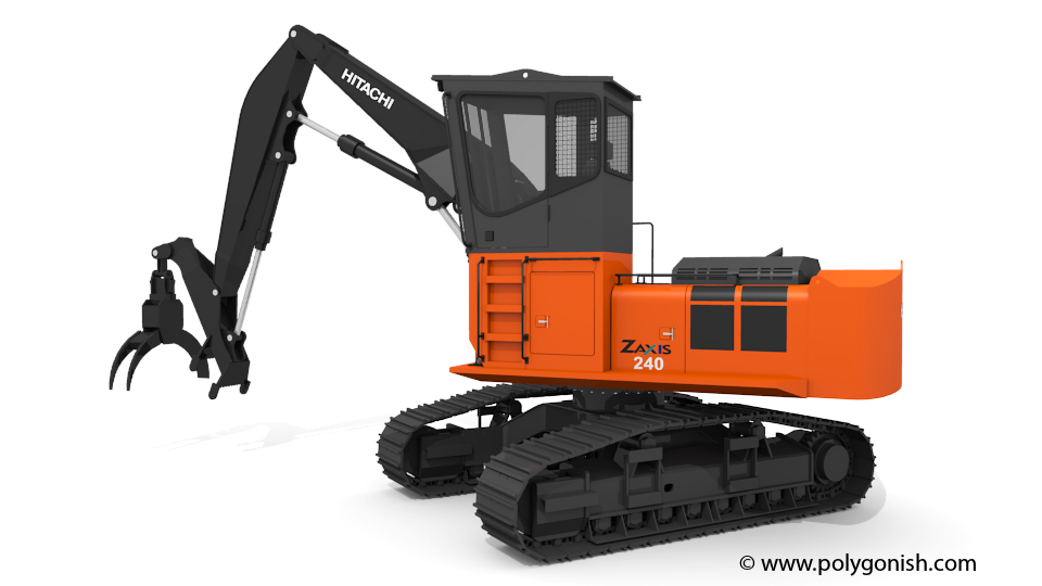 Hitachi ZX240F-3 - Polygonish - 3D Model Store