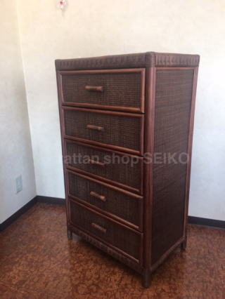 カザマ籐ラタンチェスト、風間籐ラタン収納家具、籐ラタンたんす