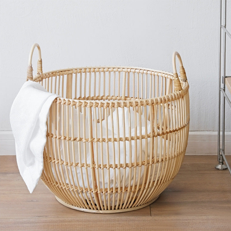 天然ラタン ランドリーバスケット 洗濯かご 洗濯 かご 洗濯物入れ 洗濯