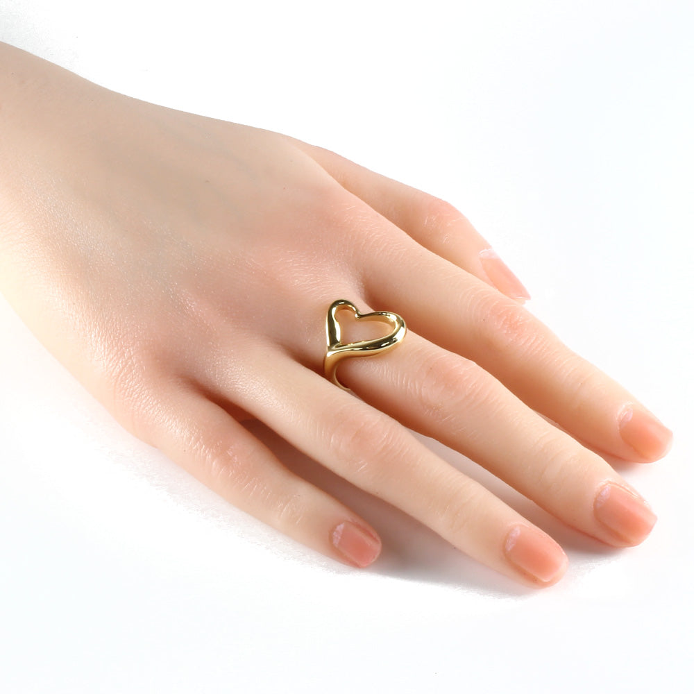 Tiffany & Co. Open Heart Ring, Size 13, 18K Gold, Women's