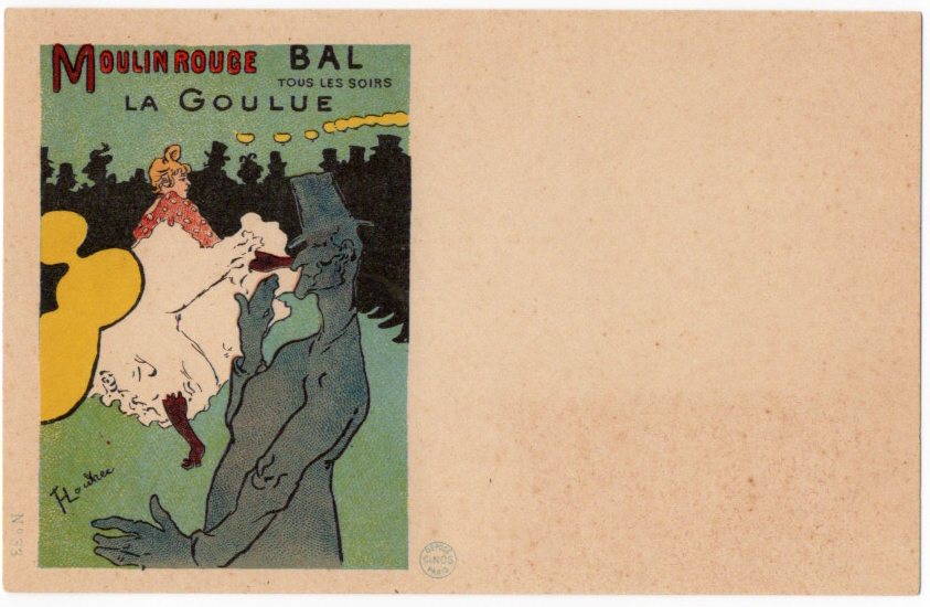 トゥールーズ＝ロートレック「ムーラン・ルージュ」アンティーク絵はがき