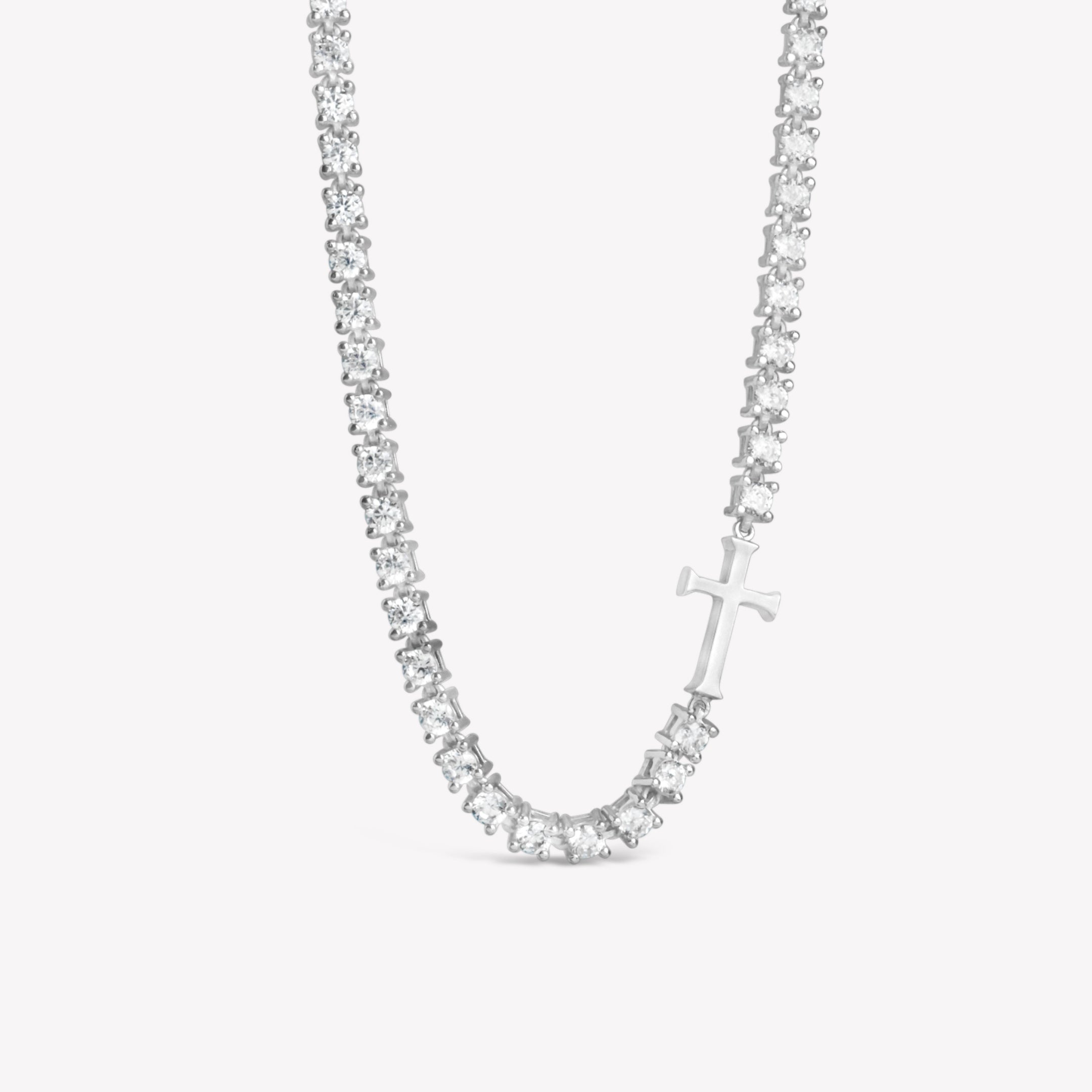 Luminous Cross Tennis Necklace – Rizen Jewelry