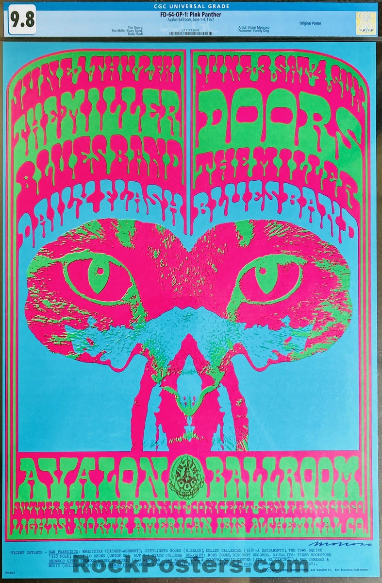 FD-64 - The Doors - Victor Moscoso - 1967 Poster - Avalon Ballroom